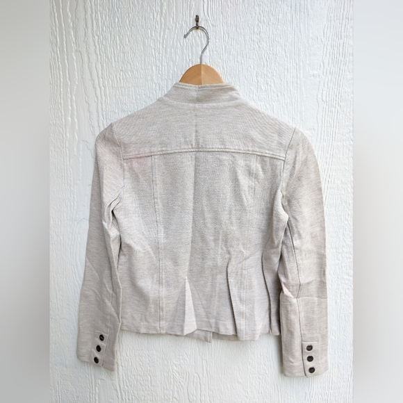 Cabi  #3028 Charlie Double Breasted Oatmeal Moto Style Jacket Women's Size XS - Picture 5 of 5